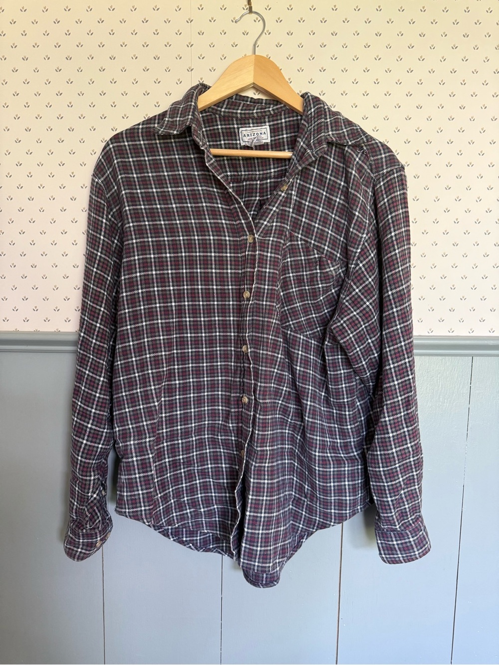 Vintage Arizona Cotton Flannel Button-Down Shirt